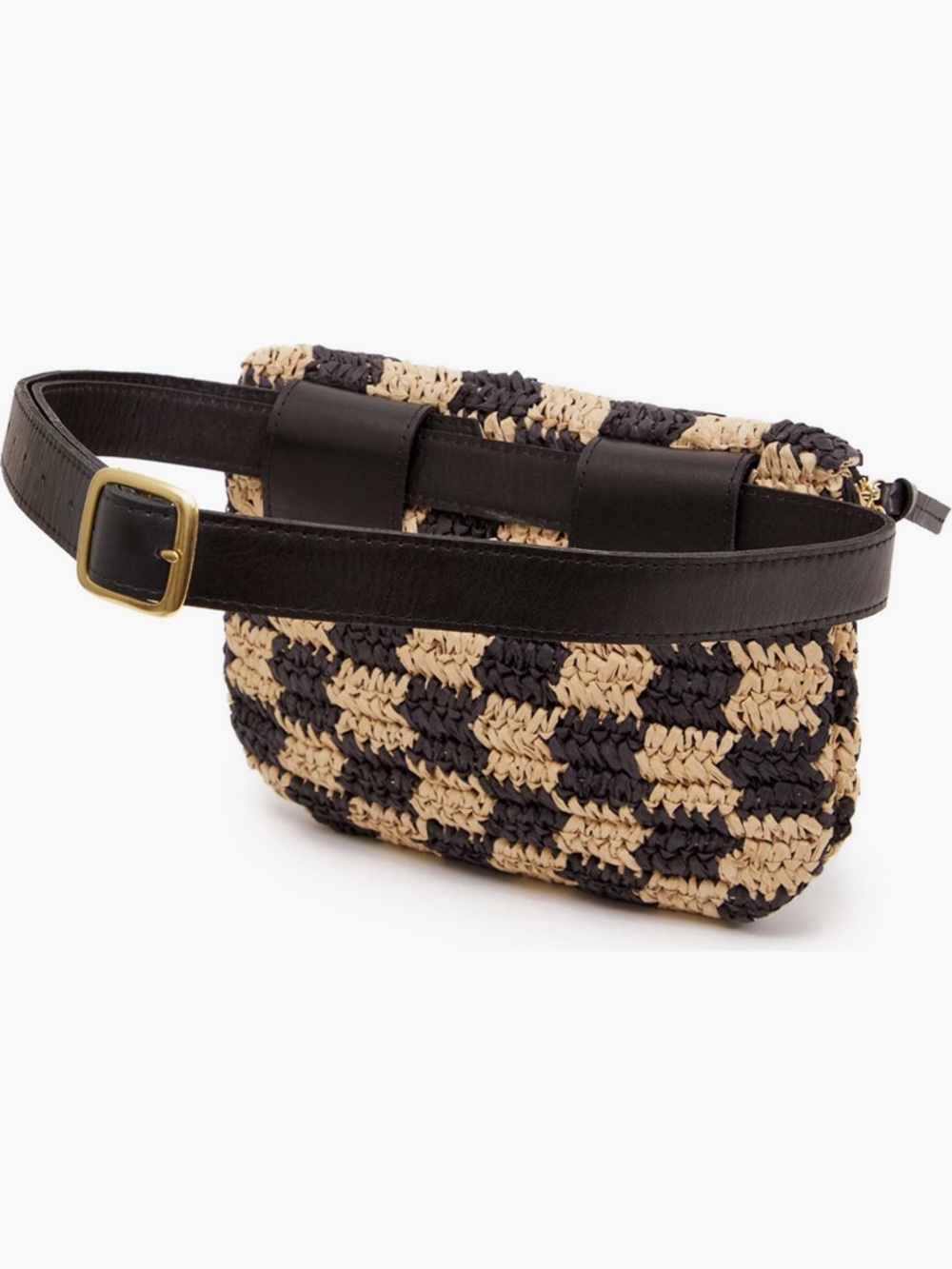 Clare V. Checkerboard Woven Raffia Belt Bag - Picture 8 of 8